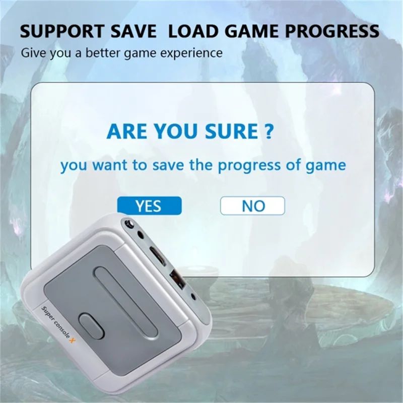 SUPER CONSOLE X Portable Mini Game Console with 2 Wireless Controller 3D HD Home Game Box (128GB) - EU Plug