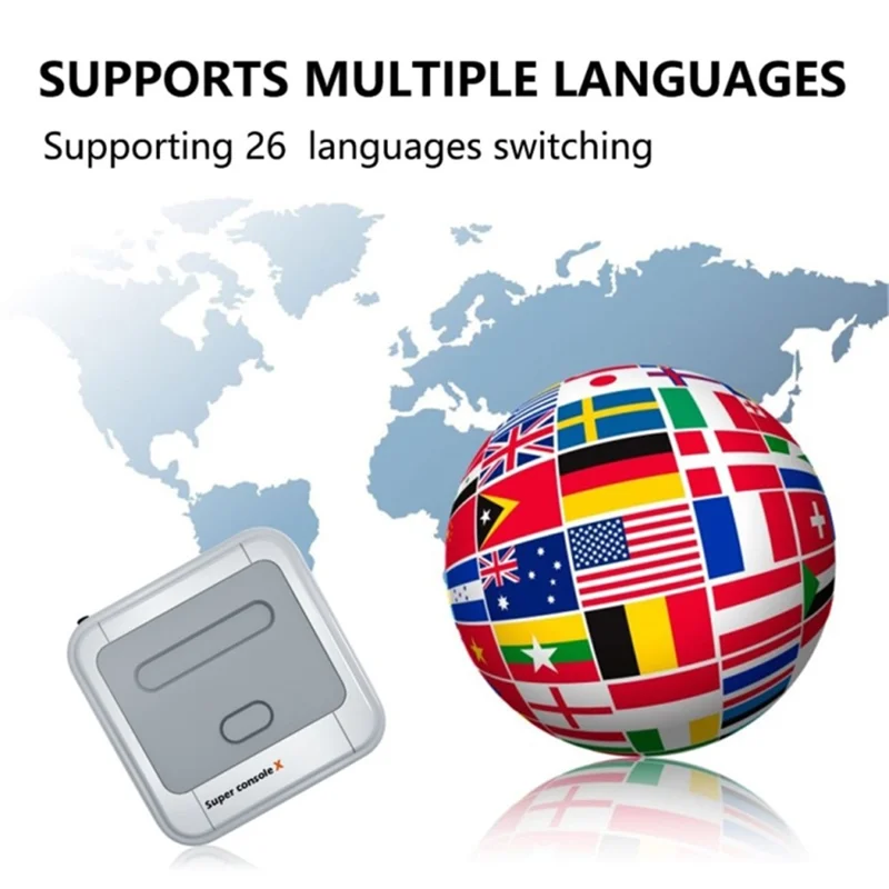 SUPER CONSOLE X Portable Mini Game Console with 2 Wireless Controller 3D HD Home Game Box (128GB) - UK Plug