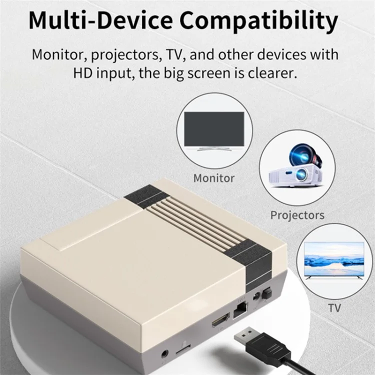KINHANK Super Console X Cube HD Classic Game Console 64GB Retro Mini Video Games with 2 Wireless Controllers (EU Plug)