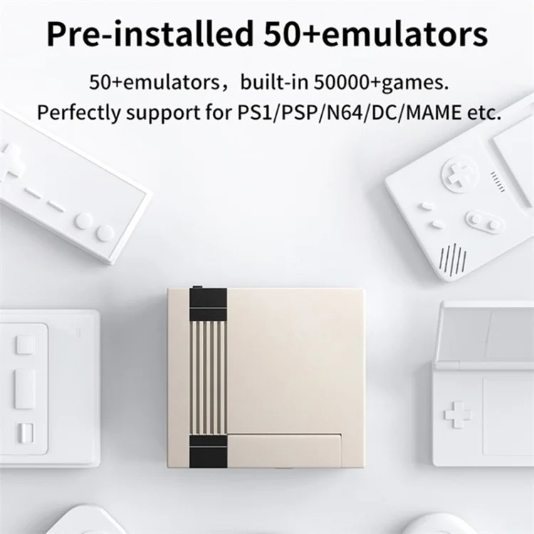 KINHANK Super Console X Cube Tragbares Spielekonsole 256GB HD Klassische Videospiele mit 4 Kabelfernbedienungen (EU-Stecker)