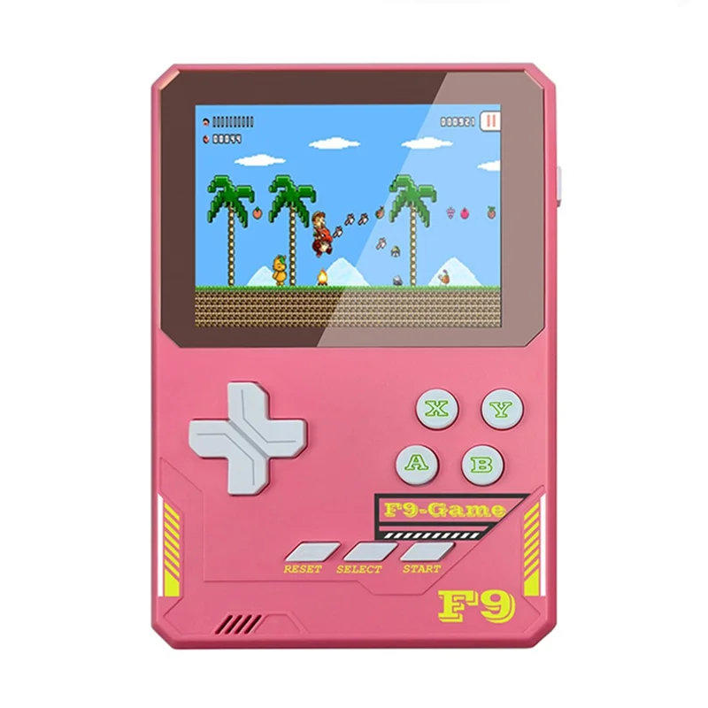 F9 3.5-Inch LCD Screen Kids Handheld Game Console Retro Handheld Video Game Gift for Children - Deep Pink