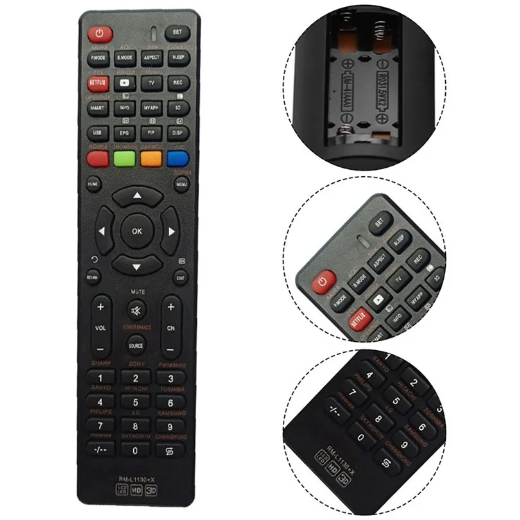 Rm-L1130 + X NETFLIX Function Remote Replacement Television Remote Control for Sony Samsung AOC LCD TV