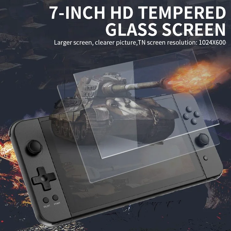 POWKIDDY X70 7 inch Handheld Video Game Console Two Players Video Game (without Memory Card) - Black