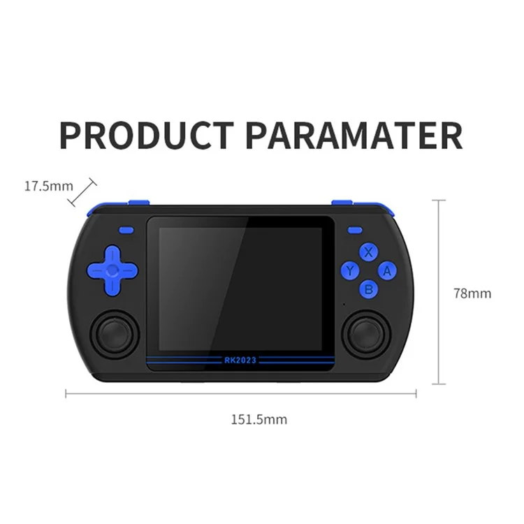 POWKIDDY RK2023 Handheld Game Console 3.5 Zoll Bildschirm TV HD Display Spielkonsole (mit Speicherkarte) - Schwarz