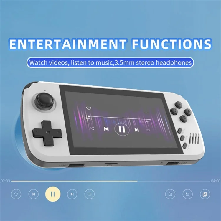 POWKIDDY X39 Pro 4.5-Zoll IPS-HD-Bildschirm Handheld-Spielekonsole (keine TF-Karte, keine Spiele) - Transparent Lila