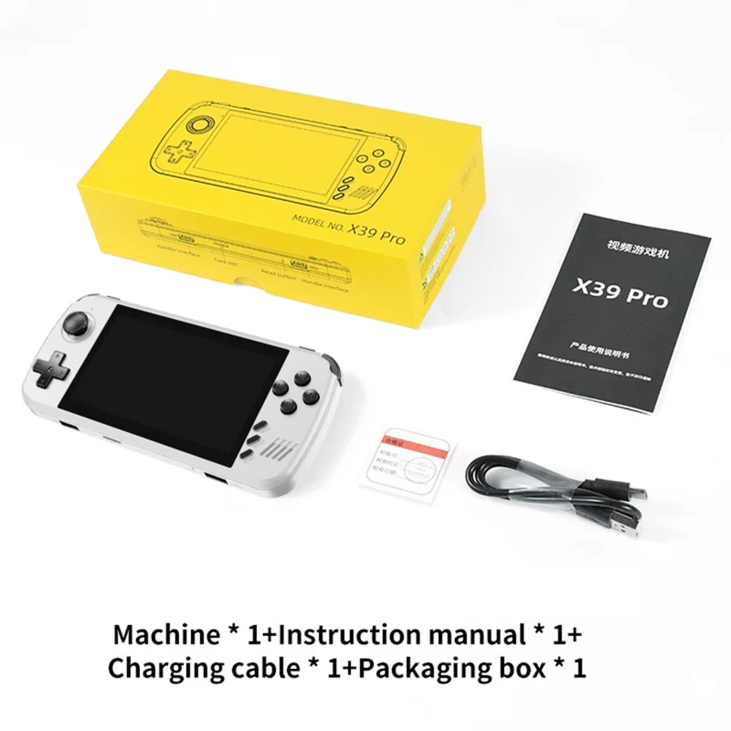 POWKIDDY X39 Pro 4.5-Inch IPS HD Screen Handheld Game Console (No TF Card, No Game) - White