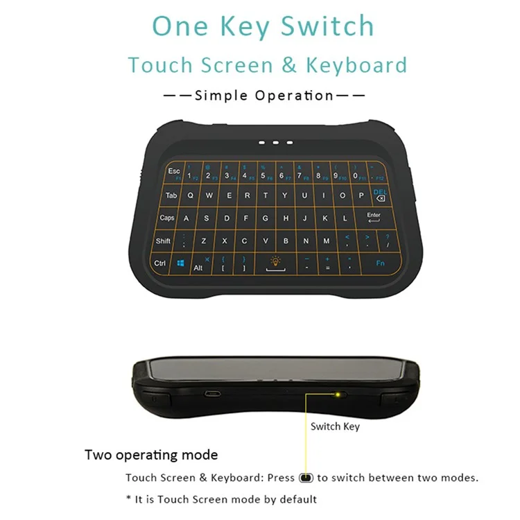 T18 Mini Wireless Keyboard Full Touch Screen Touchpad 3 Colors Backlit Rechargeable Mute Mouse