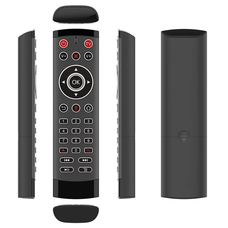 T1-PRO-TV 2-Key IR Learing Function Air Mouse Smart Wireless Remote Control with Microphone for Android TV Box / Stick