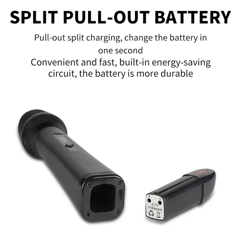 CD-10 Dual Wireless Microphone System Cordless Handheld HiFi Mic Set for Singing Karaoke Meeting Stage - EU Plug