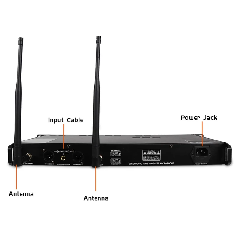 CD-10 Dual Wireless Microphone System Cordless Handheld HiFi Mic Set for Singing Karaoke Meeting Stage - EU Plug