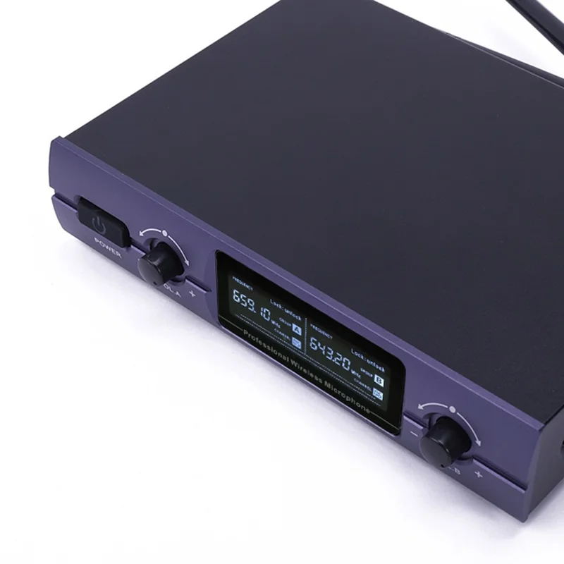 SV-322 VHF Wireless Microphone System Dual Handheld Dynamic Transmitter Mics Set for Karaoke, DJ Party - EU Plug