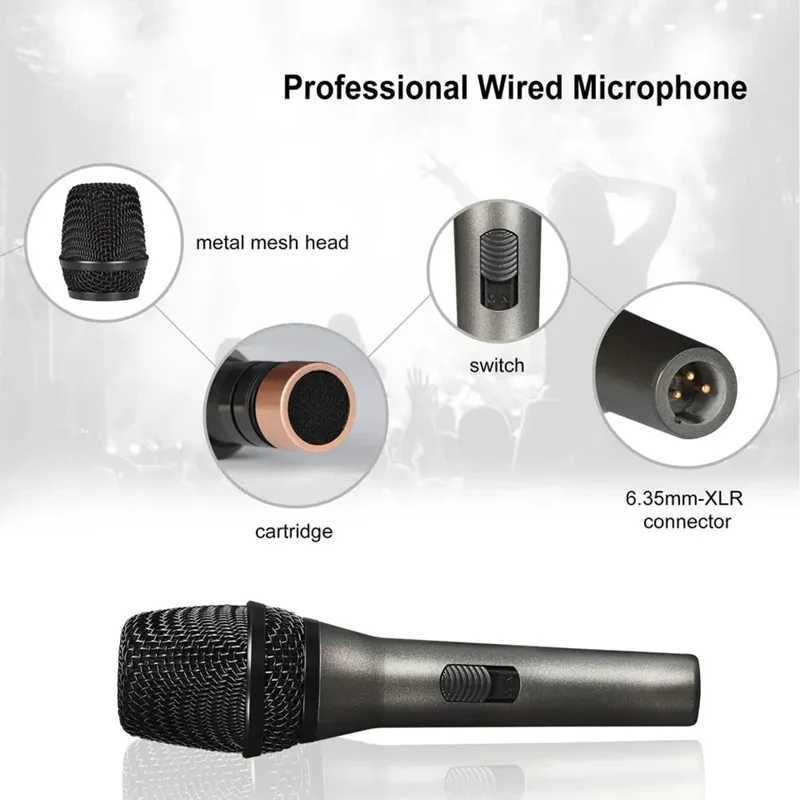 GL-8.0S Wired Microphone Cardioid Dynamic Handheld Mic for Stage Performance KTV - Blue