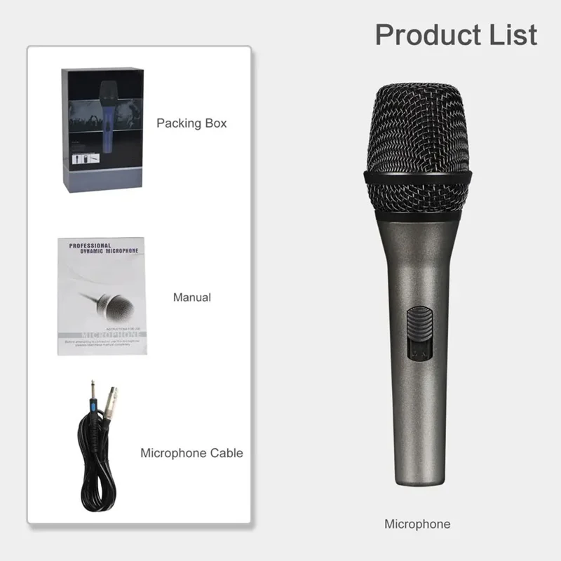 GL-8.0S Wired Microphone Cardioid Dynamic Handheld Mic for Stage Performance KTV - Blue