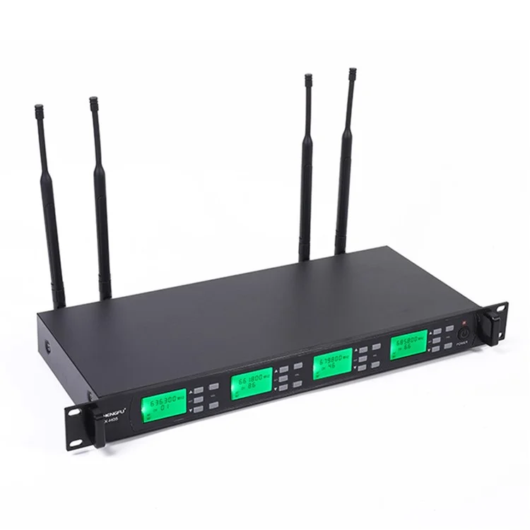X-H05 UHF Conference Microphone System 4Pcs Wireless Mic Set for Meeting Speech Conference - UK Plug