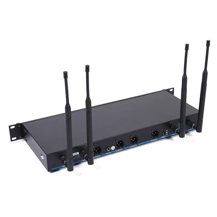 X-H05 UHF Conference Microphone System 4Pcs Wireless Mic Set for Meeting Speech Conference - UK Plug