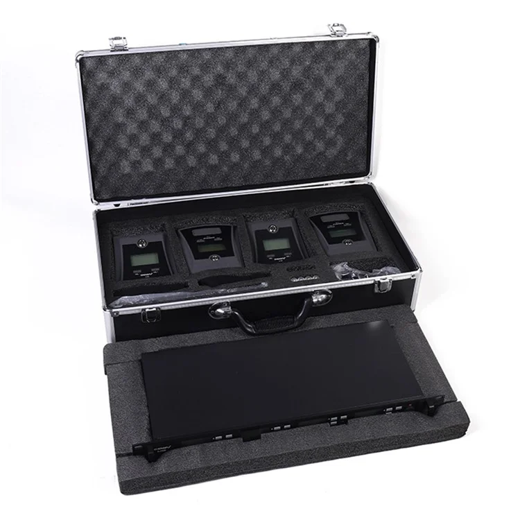 X-H05 UHF Conference Microphone System 4Pcs Wireless Mic Set for Meeting Speech Conference - UK Plug