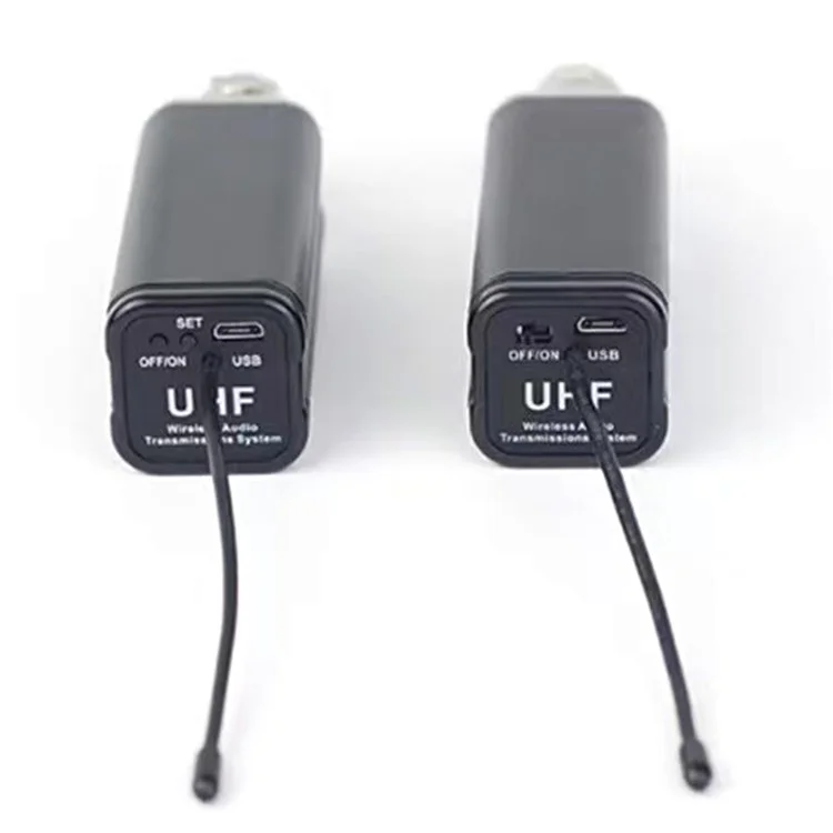 T-7 Plug and Play Transmitter / Receiver Set Dynamic Microphone Converter Wired Mic to Wireless Mic Adapter - Black