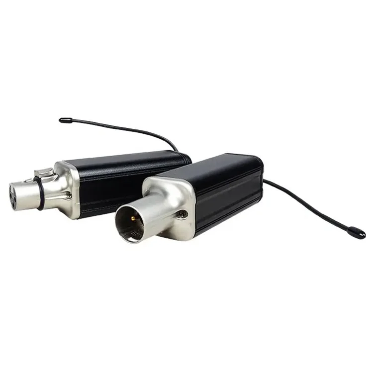 T-7 Plug and Play Transmitter / Receiver Set Dynamic Microphone Converter Wired Mic to Wireless Mic Adapter - Black