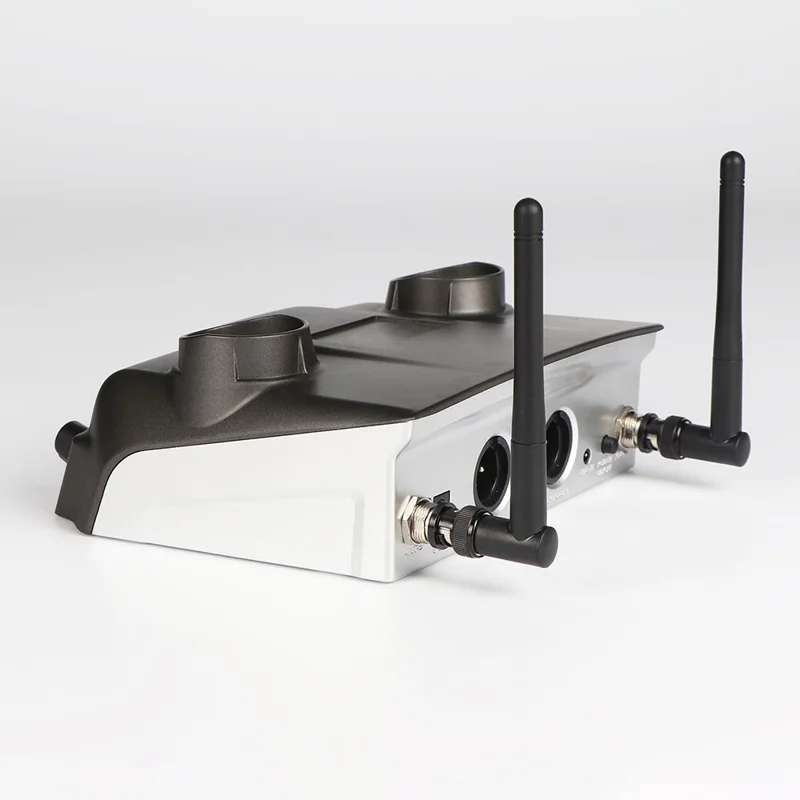 CD-02 Dual UHF Sistema de Micrófono de Mano Dinámico Micrófono Compatible con Carga Magnética por Inducción - Enchufe Europeo