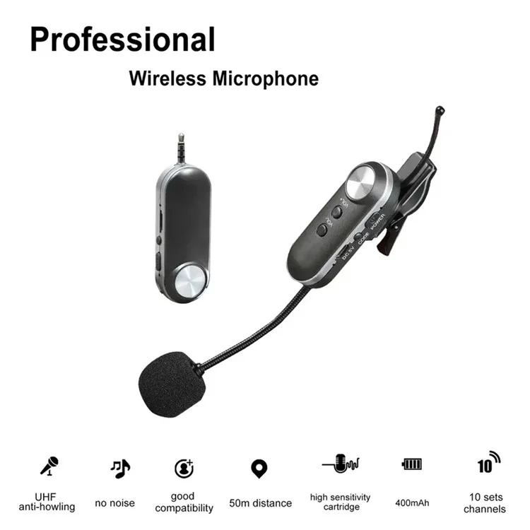 T-6 Professionelles Instrumentenmikrofon Tragbares Kondensatormikrofon mit Clip - EU-Stecker 