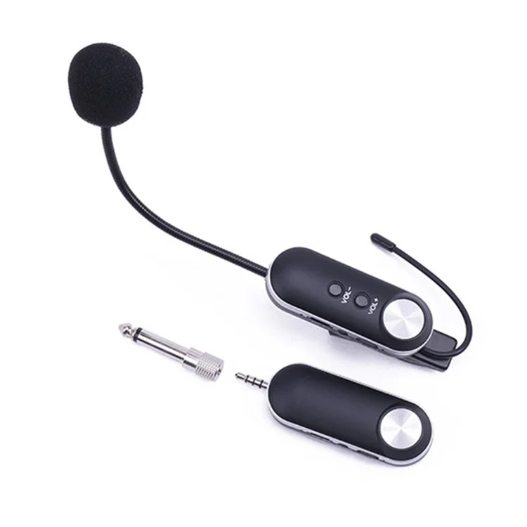 T-6 Professional Instrument Microphone Portable Condenser Wireless Microphone with Clip - UK Plug