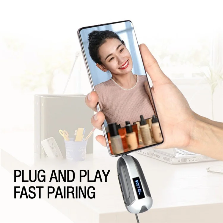 T-7 Plug and Play Transmitter / Receiver Set Dynamic Microphone Converter Wired Mic to Wireless Mic Adapter - Grau