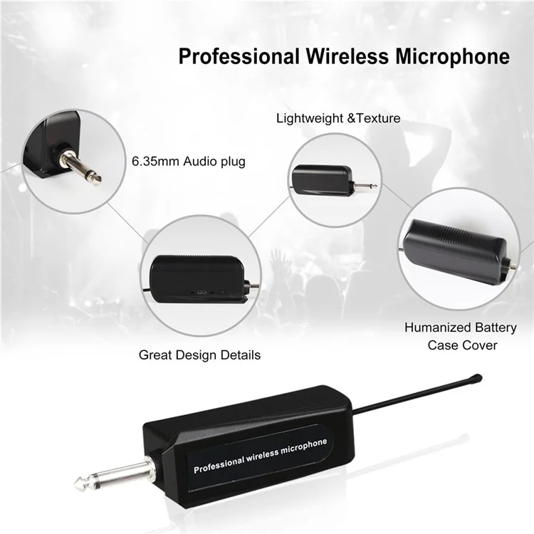 W-14 Microfono Wireless Wireless FM Microfono a Band Mobile in Mobile Con Microfono Karaoke a Casa Ricevitore - Grigio