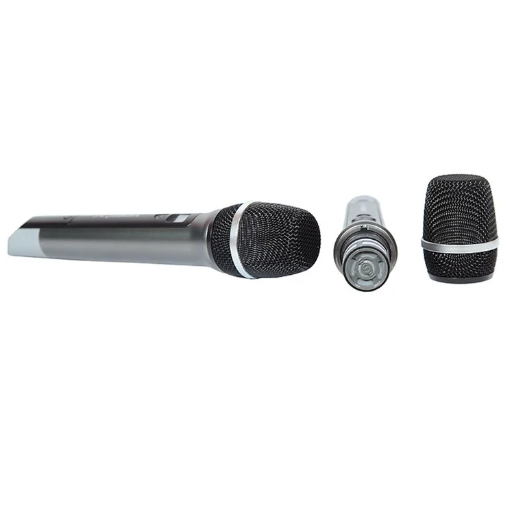 W-17 Dynamic Wireless Microphone 1 to 2 All-Metal UHF FM Handheld Microphone for Conference, Stage