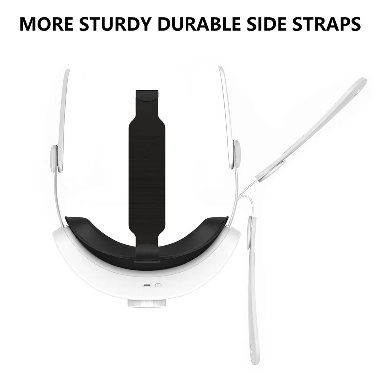 Adjustable Head Strap for Meta Quest 3 Headset VR Replacement Headband VR Accessories Built-In 6400mAh - White