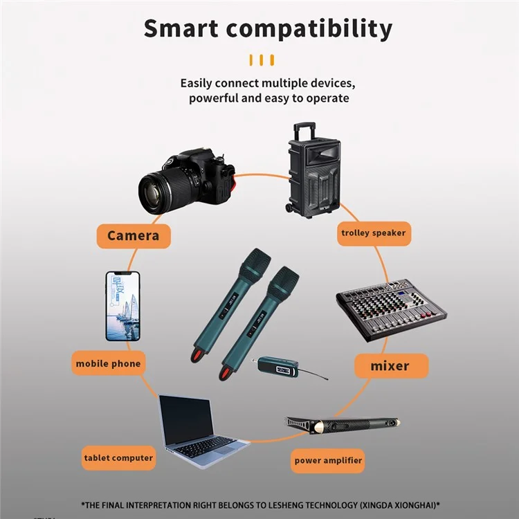 TX-12 Stage Singing Wireless Microphone Outdoor Home Live Streaming Rechargeable Mic, 2 Mic + 1 Receiver - Black
