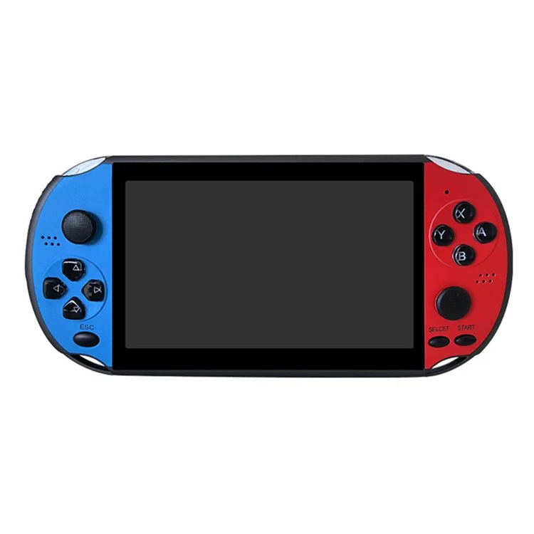 POWKIDDY X12 Game Console 5,1 Zoll Display Handheld Retro 8G Arcade Game Maschine - Rot / Blau