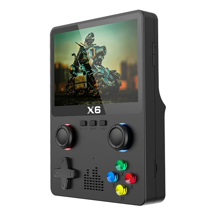 X6 HD 3,5-дюймовая портативная игровая консоль с двойным джойстиком - черная