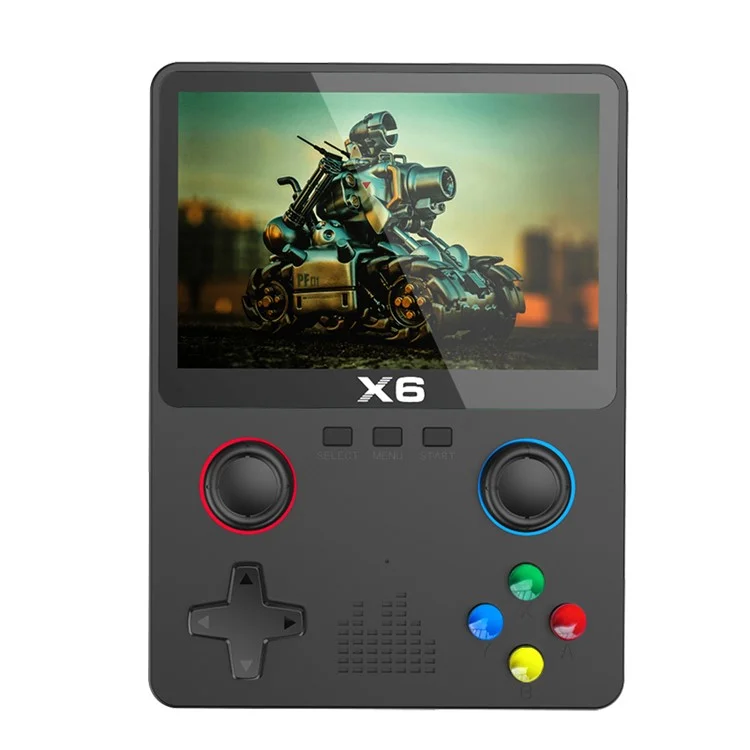 X6 HD 3,5-дюймовая портативная игровая консоль с двойным джойстиком - черная