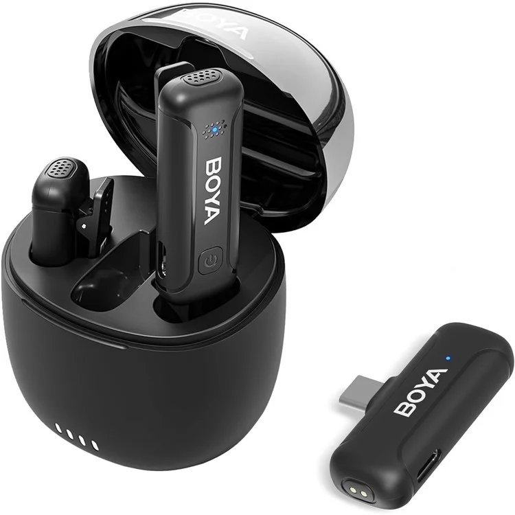 BOYA BY-WM3T-U2 2 émetteurs + 1 récepteur de type C, microphone sans fil 2,4 GHz avec pince-cravate