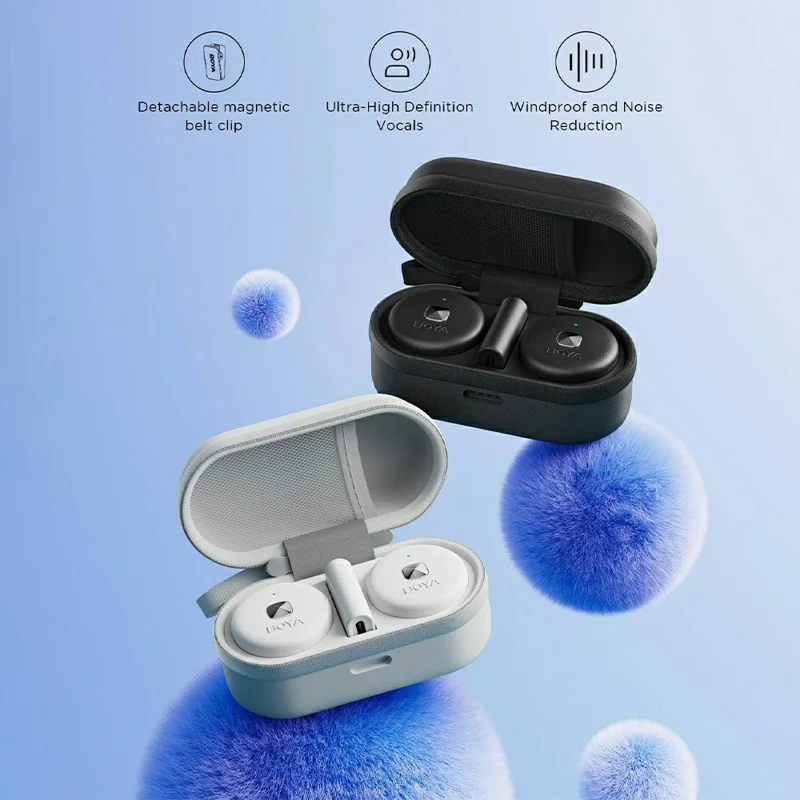 BOYA Omic-U 2 Zender + 1 USB-C Ontvanger, Knopvormig Draadloos Reversmicrofoon - Wit