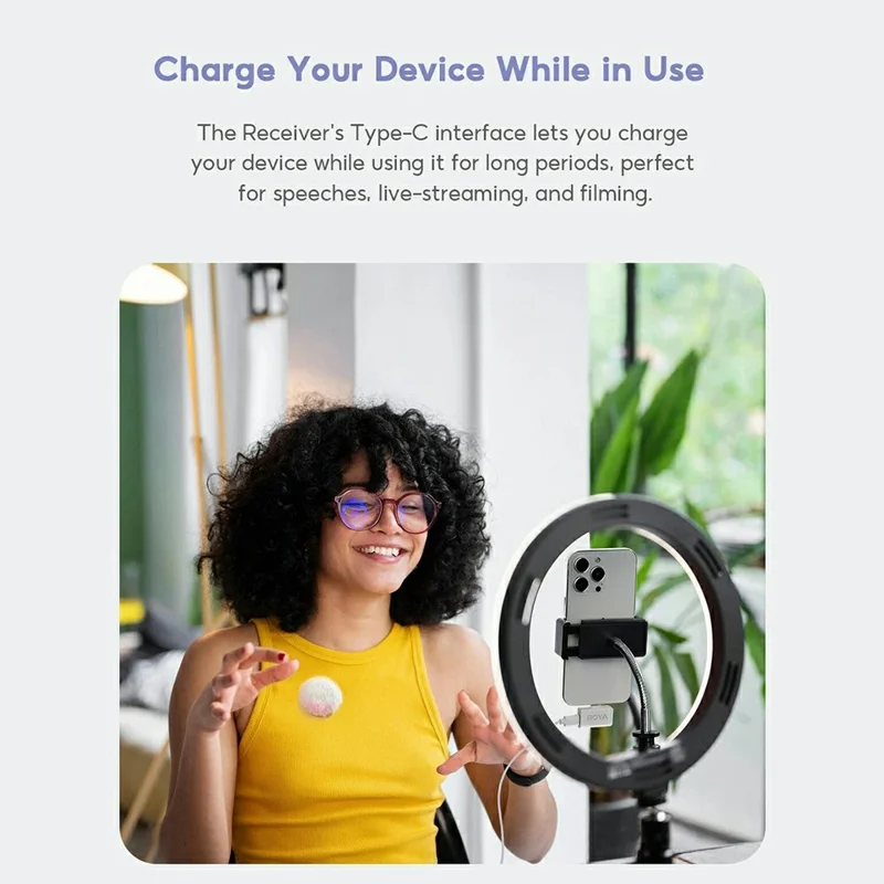 BOYA Omic-U 2 Zender + 1 USB-C Ontvanger, Knopvormig Draadloos Reversmicrofoon - Wit