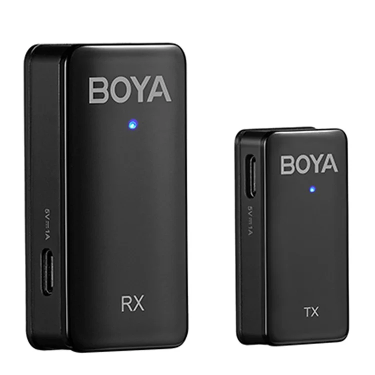 BOYA WMic5-M1 1 trasmettitore + 1 ricevitore, microfono wireless 2.4G a clip per videocamera e laptop