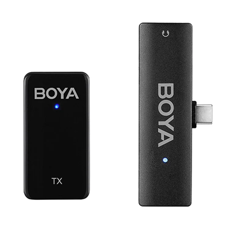 BOYA Wmic5-m5 Grabación de Video Micro de Clip de Solapa de Micrófono Inalámbrico, 1 Transmisor + 1 Receptor USB-C