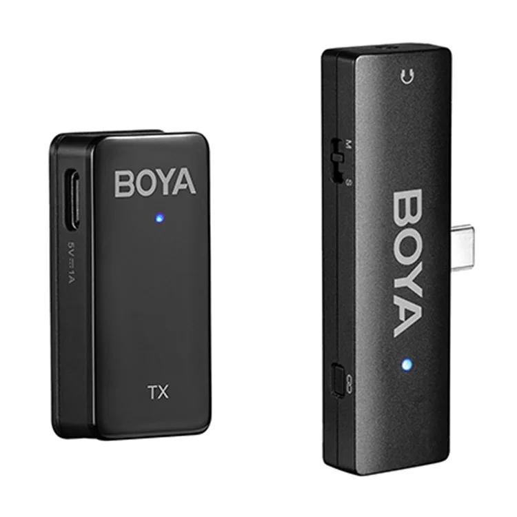 Boya Wmic5-m5 Video Registrazione Video Microfono Mic Mic Clip, 1 Transmit + 1 Ricevitore USB-C