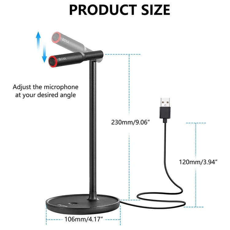 Boya BY-CM1 Micrófono USB Con Botón de Mudo Micrófono de Computadora Para Mac / Windows