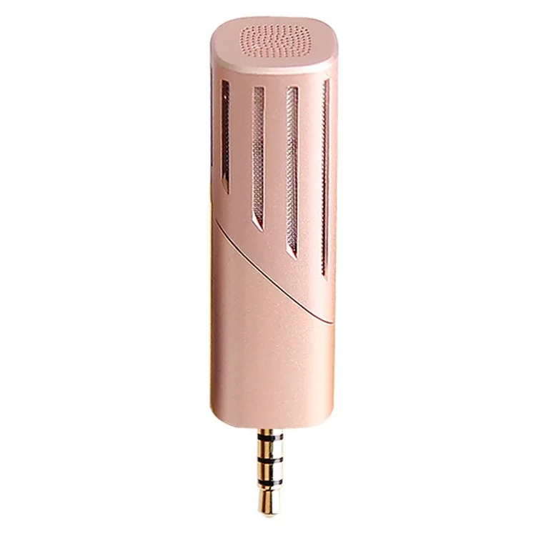 YANMAI R2 Microfono Mini Rotabile per Videoregistrazione 4 Poli 3,5 mm per Telefono Cellulare - Oro Rosa