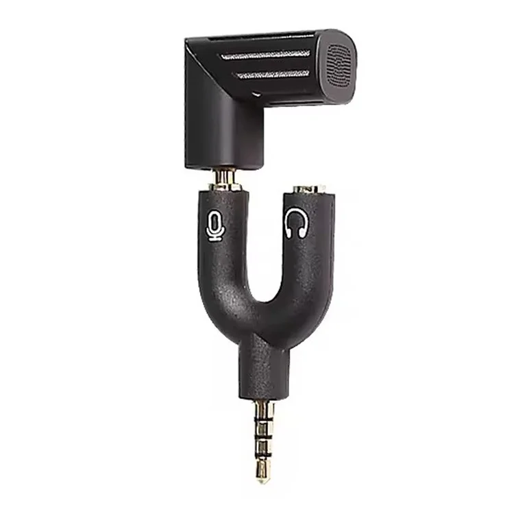 Yanmai R2 Rotatif Mini Microphone Vidéo Enregistrement du Téléphone Mobile de 3,5 mm à 4 Pôles - or Rose