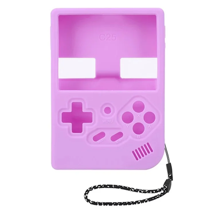 Protective Case for ANBERNIC RG35XX Game Console Accessories Silicone Sleeve with Strap - Purple