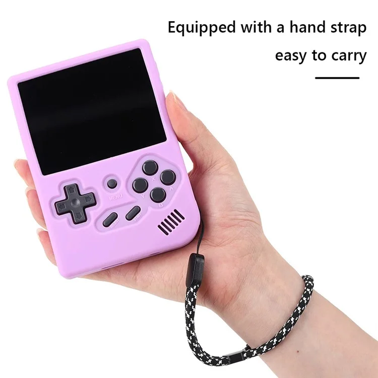 Protective Case for ANBERNIC RG35XX Game Console Accessories Silicone Sleeve with Strap - Purple