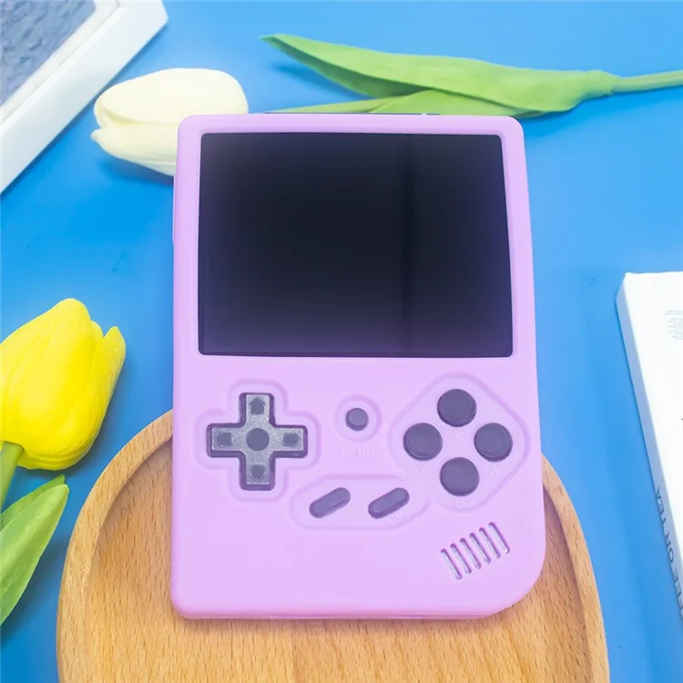 Protective Case for ANBERNIC RG35XX Game Console Accessories Silicone Sleeve with Strap - Purple