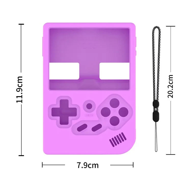 Protective Case for ANBERNIC RG35XX Game Console Accessories Silicone Sleeve with Strap - Purple