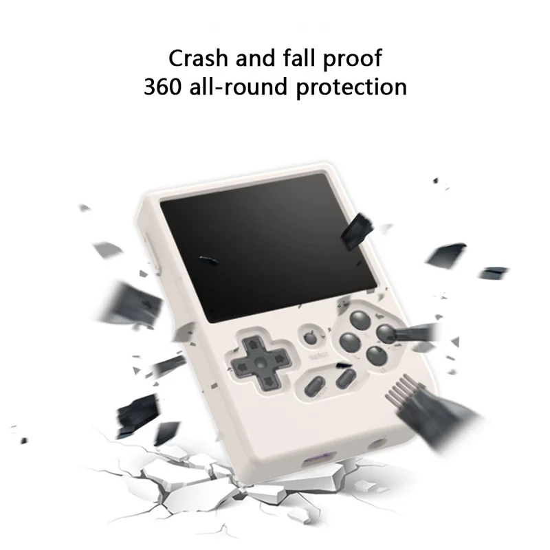 Protective Case for ANBERNIC RG35XX Game Console Accessories Silicone Sleeve with Strap - Beige