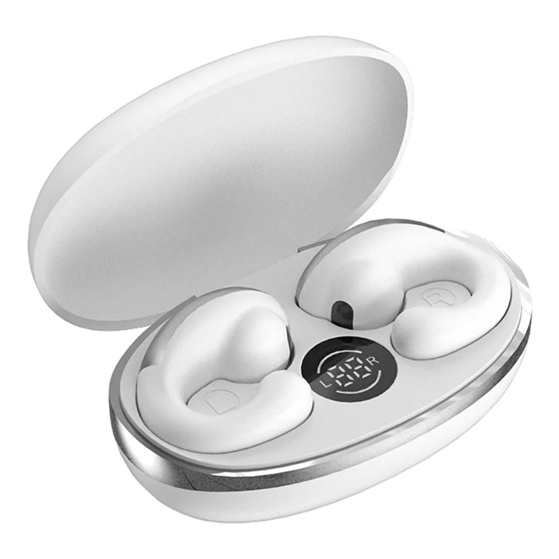 M7 Bone Conduction Bluetooth-compatible Headset Wireless Headphone Touch Control Ear Clip Earphone - White