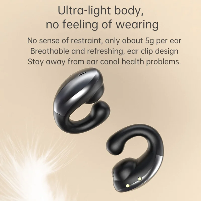 M7 Bone Conduction Bluetooth-compatible Headset Wireless Headphone Touch Control Ear Clip Earphone - White