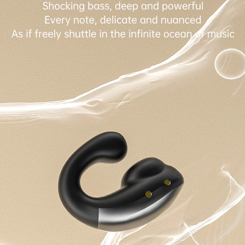 M7 Bone Conduction Bluetooth-compatible Headset Wireless Headphone Touch Control Ear Clip Earphone - White